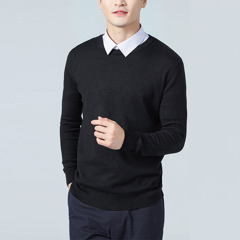 Men's Sweaters Cashmere Blend Knitting V-neck Pullovers Hot Sale Spring&Winter Male Wool Knitwear High Quality jumpers Clothes