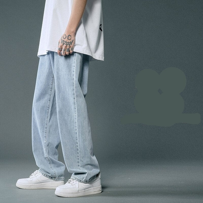 saferido Summer thin men jeans men's fashion famous brand versatile loose straight Summer pants clothes streetwear hiphop denim New