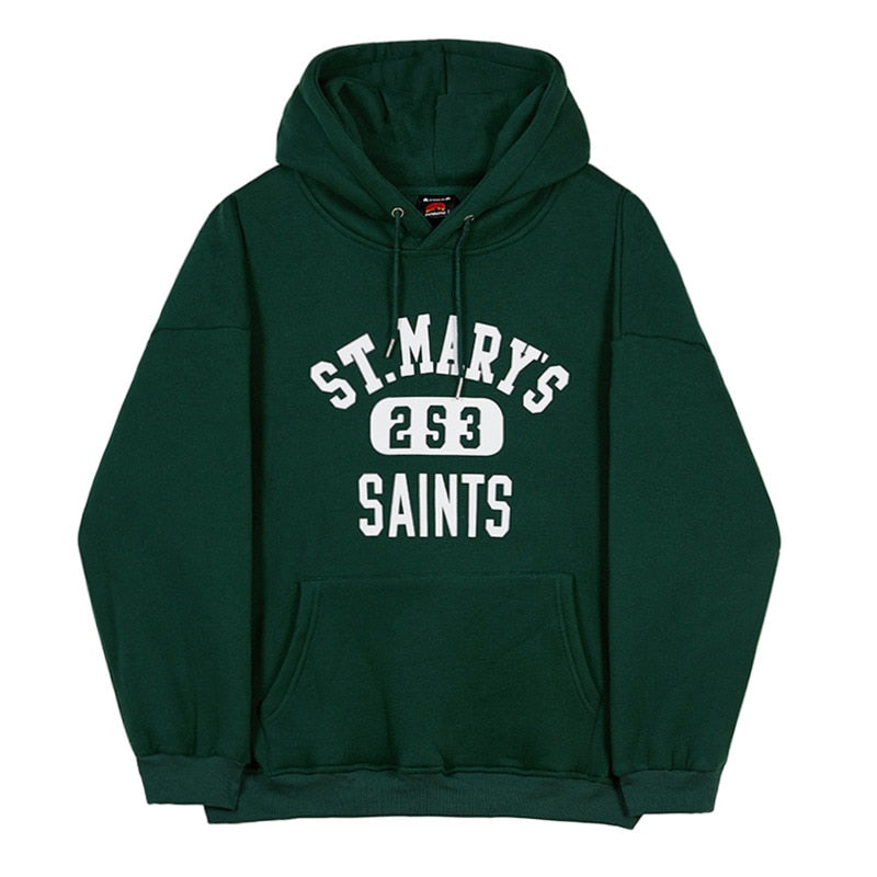 GREEN LETTERED HOODIE