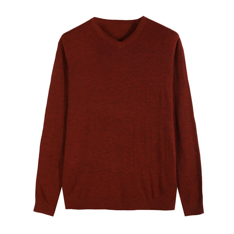Autumn New Men's Thin Knit Sweater Business Casual V-neck Pullovers Classic Style Comfortable Slim Basic Sweater Male Brand