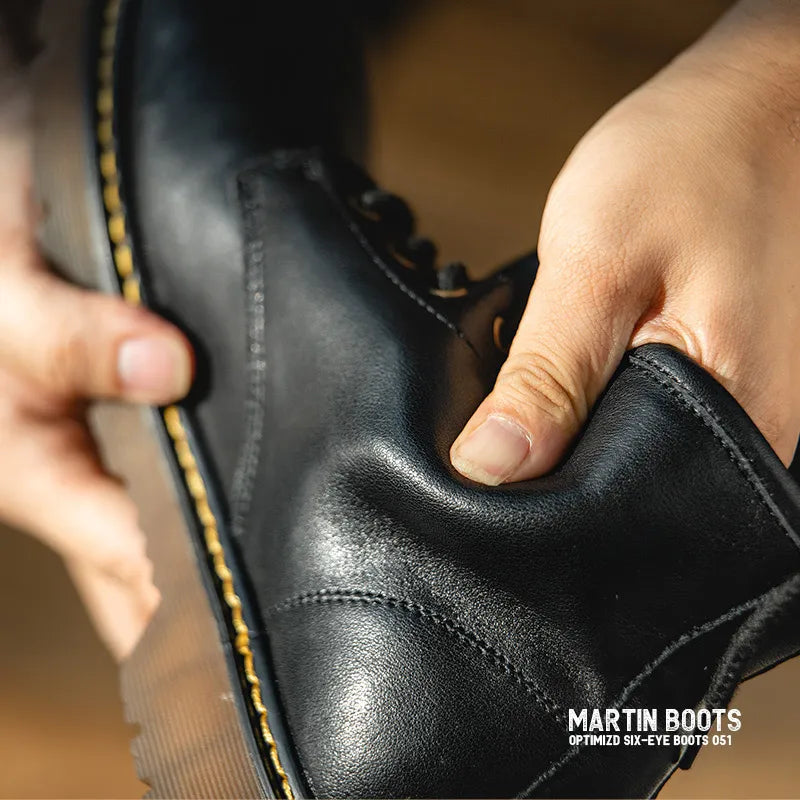 saferido Maden Vintage Men's Boots Genuine Leather Ankle Boots Autumn Winter Warm Fashion Shoes British Style Brand Outdoor Safety Shoes