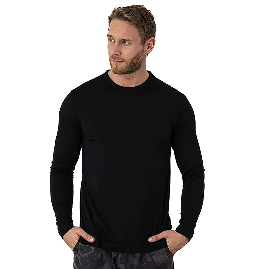 Men's 100% Merino Wool Thermal long sleeve T Shirt Base Laye Merino Wool Shirt 250g Wicking Breathable Anti-Odor