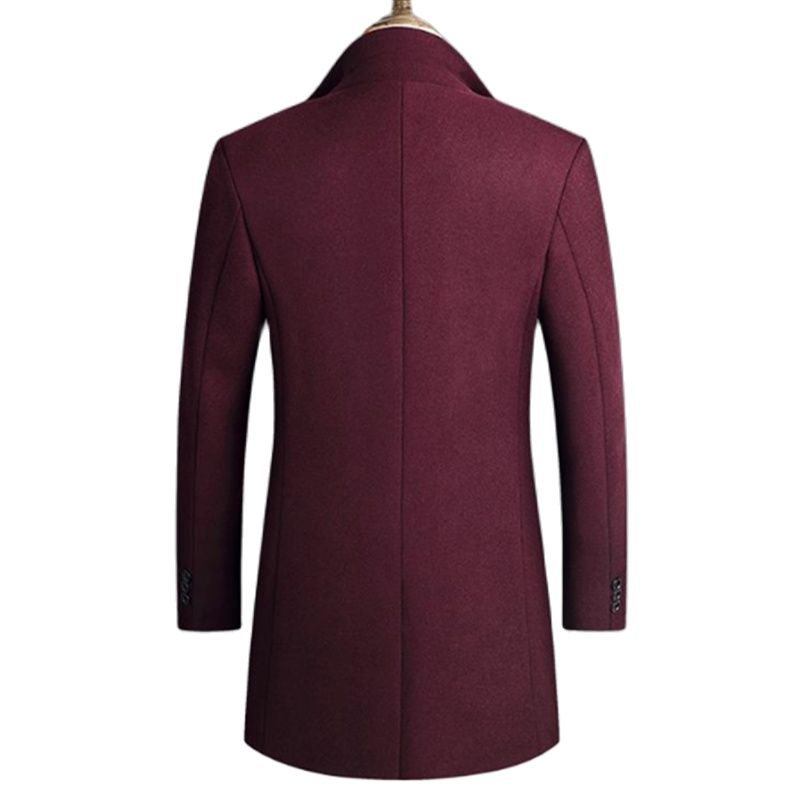 New Autumn Winter Long Overcoat Men Fashion Slim Fit Long Wool Blends Coats Men Solid Business Causal Windbreaker Jackets Men