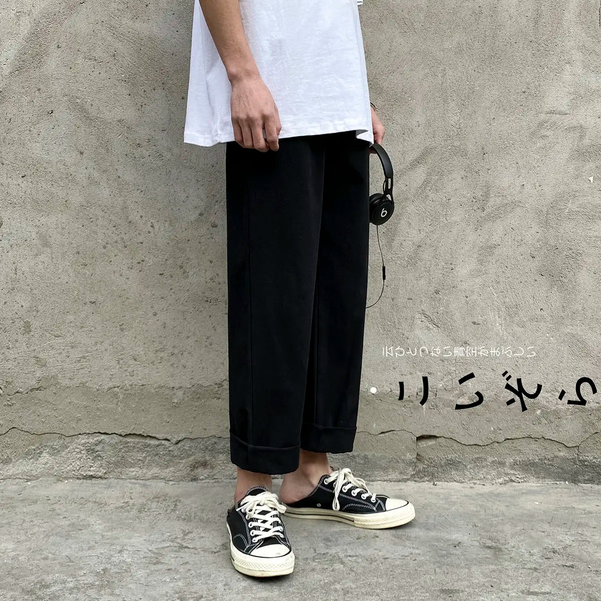saferido Korean Style Men's Solid Color Casual Pants Fashion Trend Yellow Straight Pants Popular Loose Streetwear Trousers M-3XL