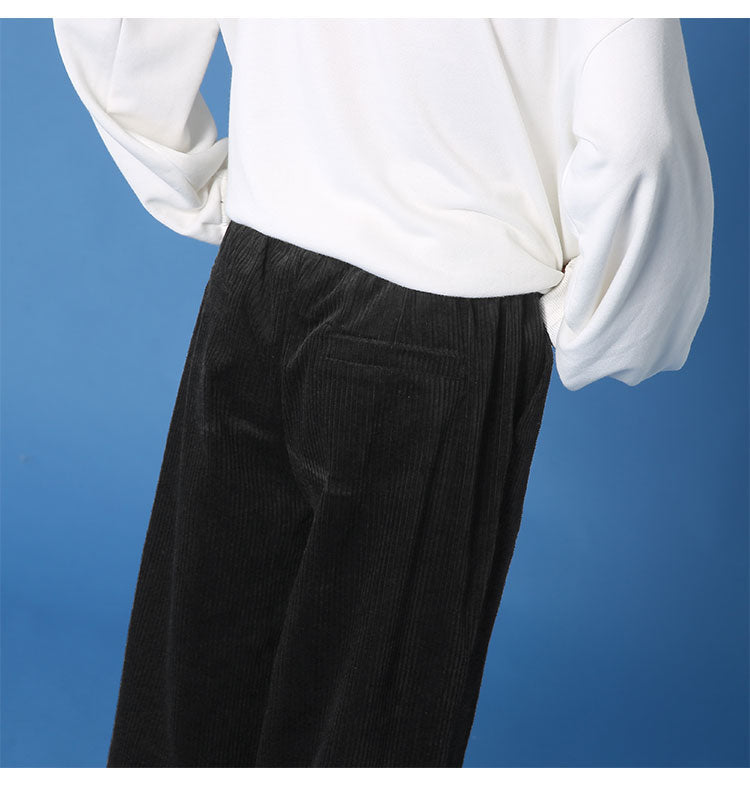 Autumn/winter Corduroy Pants Men's Fashion Casual Pants Men Streetwear Loose Hip-hop Straight Wide-leg Pants Mens Trousers M-3XL