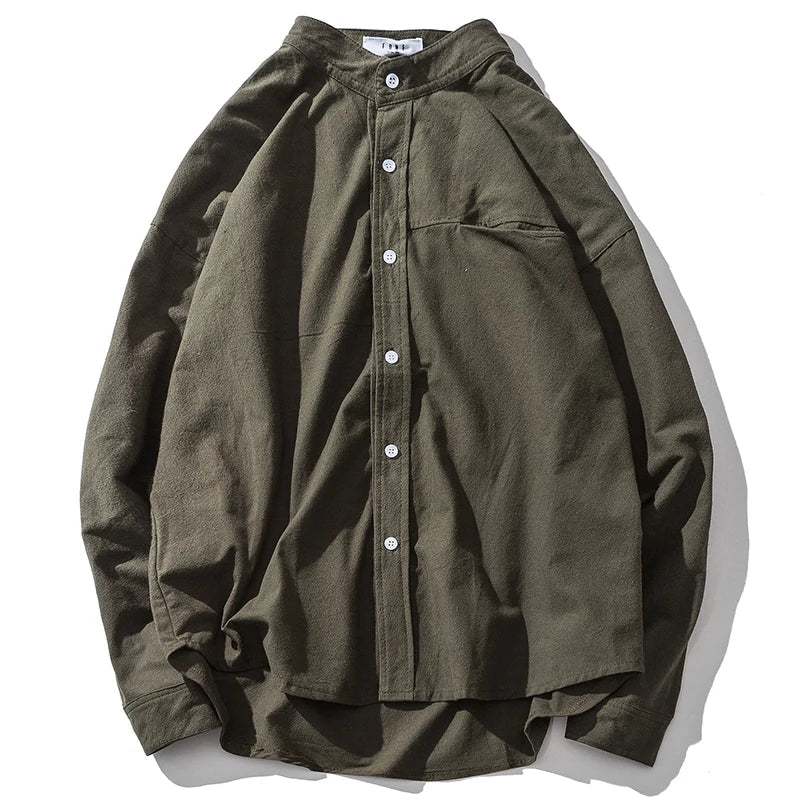 saferido Spring and autumn new pure color shirt, men's loose long sleeve shirt, Korean fashion, spring clothes, cool casual and versatile