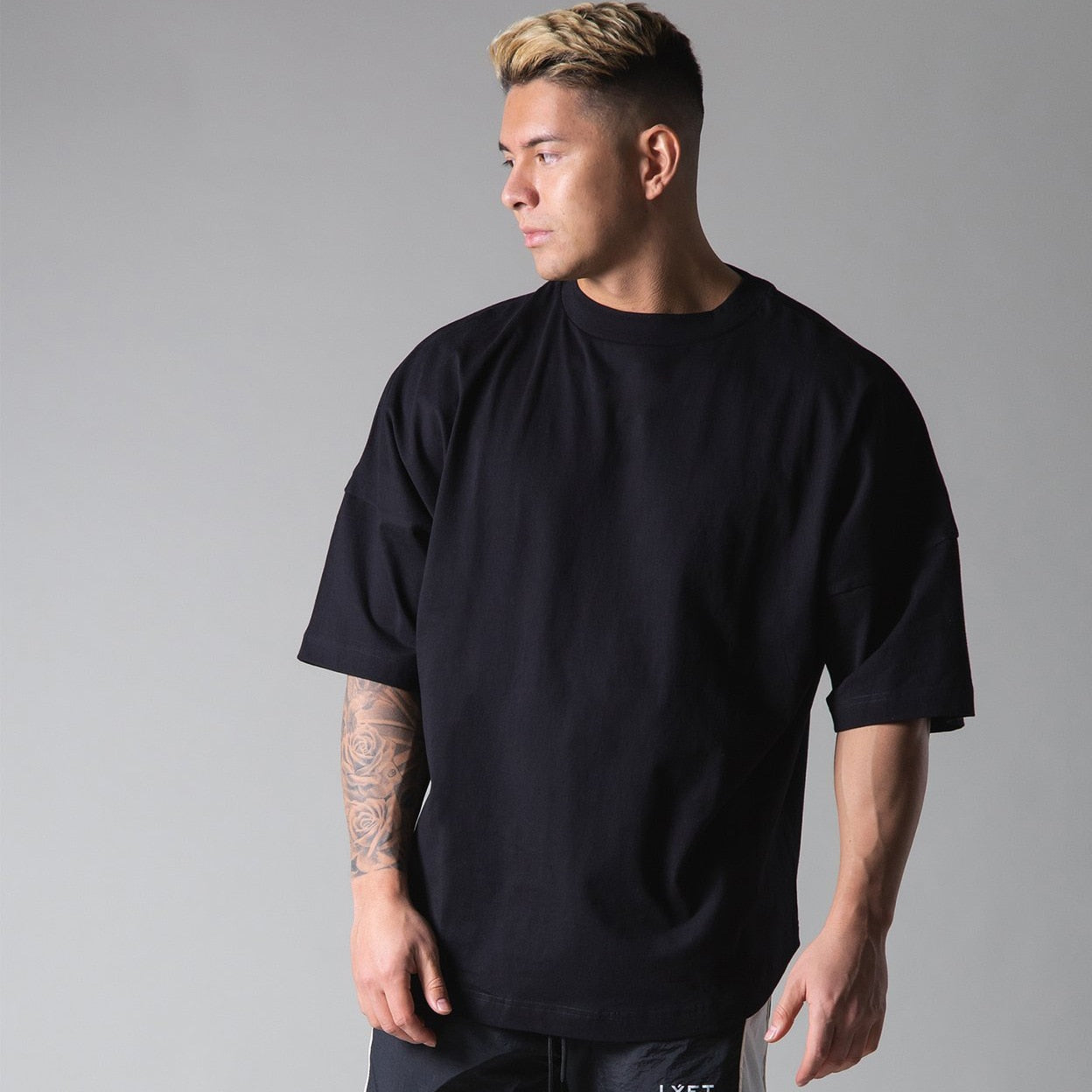 New Summer Running Oversized T-Shirt Men's Gym Bodybuilding Fitness Loose Casual Cotton Short Sleeve Men's Street Sports T-Shirt