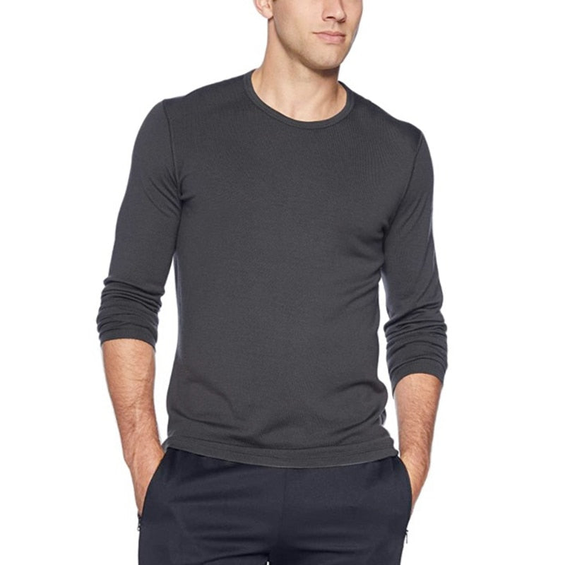 Men's 100% Merino Wool Thermal long sleeve T Shirt Base Laye Merino Wool Shirt 250g Wicking Breathable Anti-Odor
