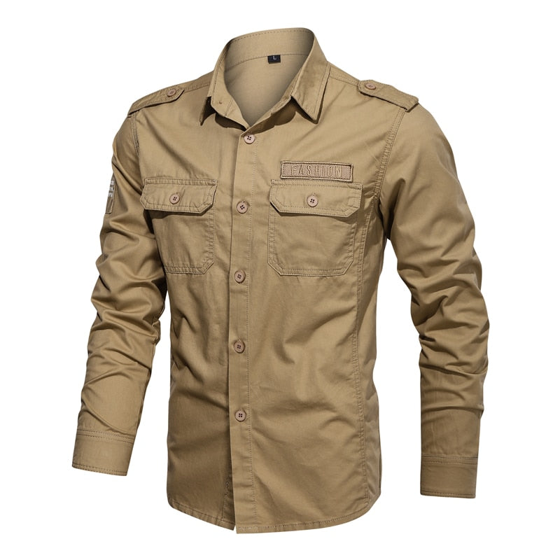 Men Military Shirt Casual High Quality Tactical Shirt Men's Spring Autumn Long sleeve camisa masculina Plus Size 6XL