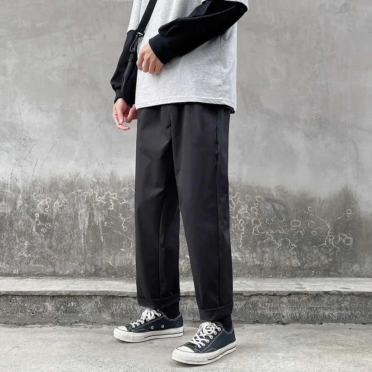 saferido Korean Style Men's Fashion Trend Slim Fit Casual Pants Khaki/black/Apricot Color Straight Pants High-quality Trousers M-5XL