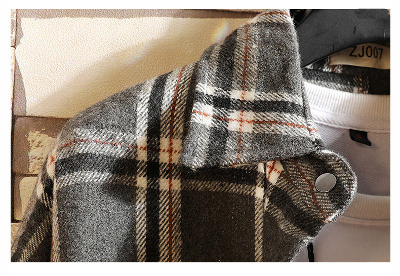 Flannel Harajuku Oversized Cotton Plaid Shirt Korean Fashions Fleece Button Up Shirts Long Sleeve Vintage Blouses