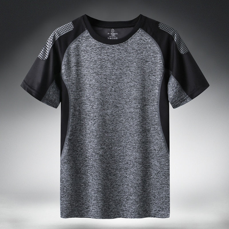 Quick Dry Sport T Shirt Men Short Sleeves Summer Casual Cotton Plus Asian Size M-5XL 6XL 7XL Top Tees GYM Tshirt Clothes