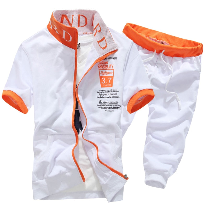 Fashion Men Short Sleeve Tracksuit casual sporting suit hoodies and shorts M-XXL AYG276