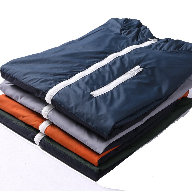 Men Casual Spring Autumn Lightweight Jacket Arrival Hooded Contrast Color Zipper up Jackets Outwear Cheap