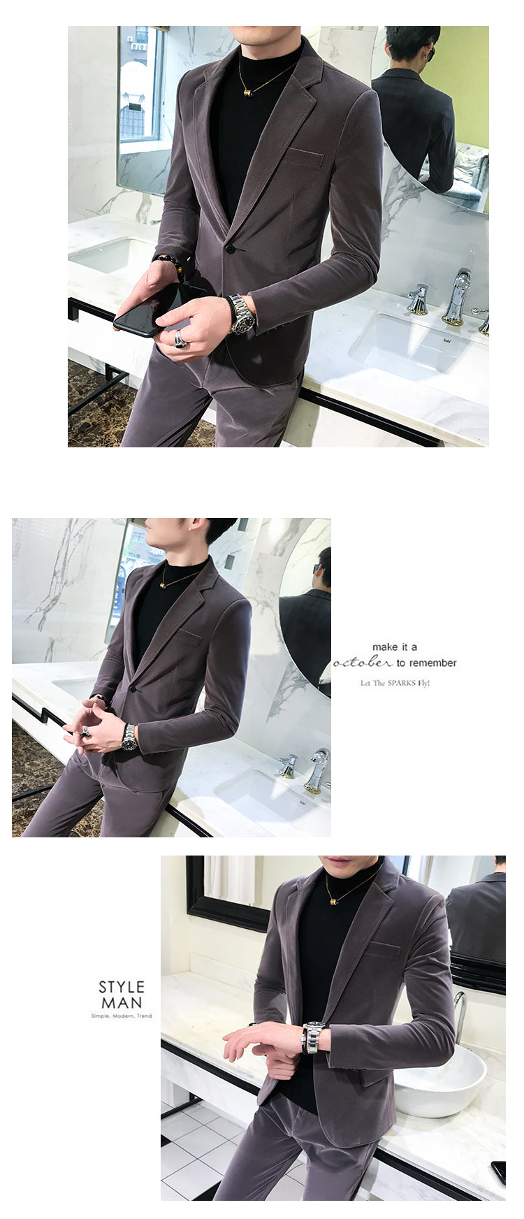 Elegant Wine Red Suits Mens Velvet Luxury Suits For Mens Groom Wedding Velour Suits Gentlemen Dress 2 pcs Flannel Green Burgundy