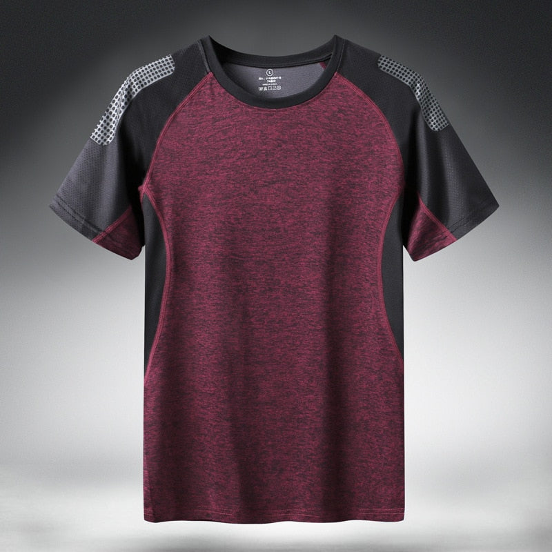 Quick Dry Sport T Shirt Men Short Sleeves Summer Casual Cotton Plus Asian Size M-5XL 6XL 7XL Top Tees GYM Tshirt Clothes