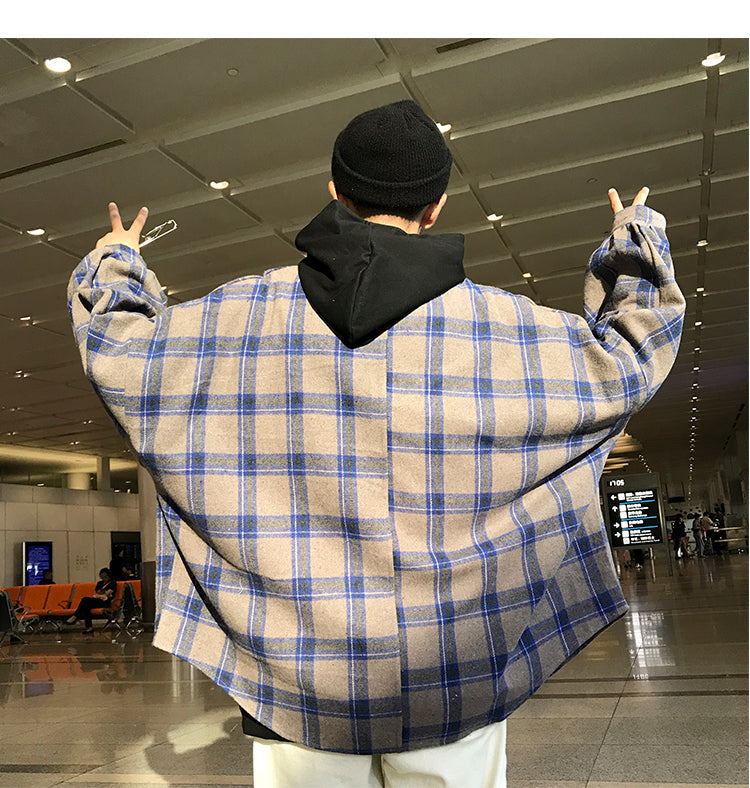 Flannel Harajuku Oversized Cotton Plaid Shirt Korean Fashions Fleece Button Up Shirts Long Sleeve Vintage Blouses