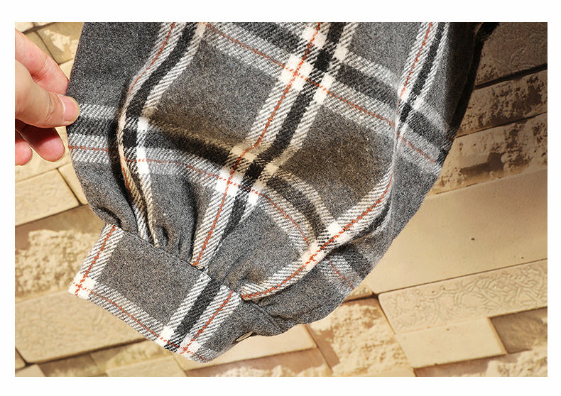 Flannel Harajuku Oversized Cotton Plaid Shirt Korean Fashions Fleece Button Up Shirts Long Sleeve Vintage Blouses