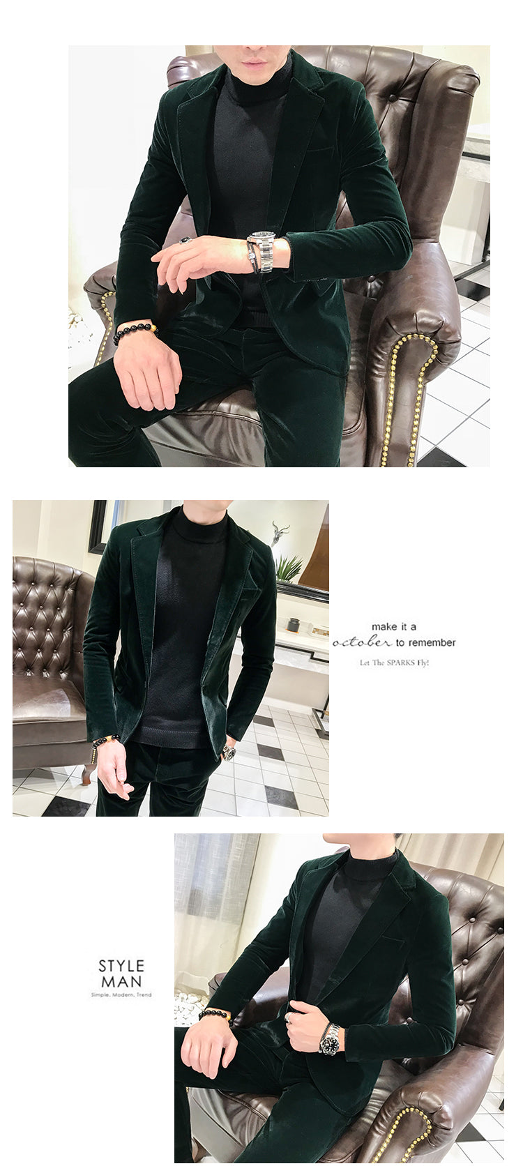Elegant Wine Red Suits Mens Velvet Luxury Suits For Mens Groom Wedding Velour Suits Gentlemen Dress 2 pcs Flannel Green Burgundy