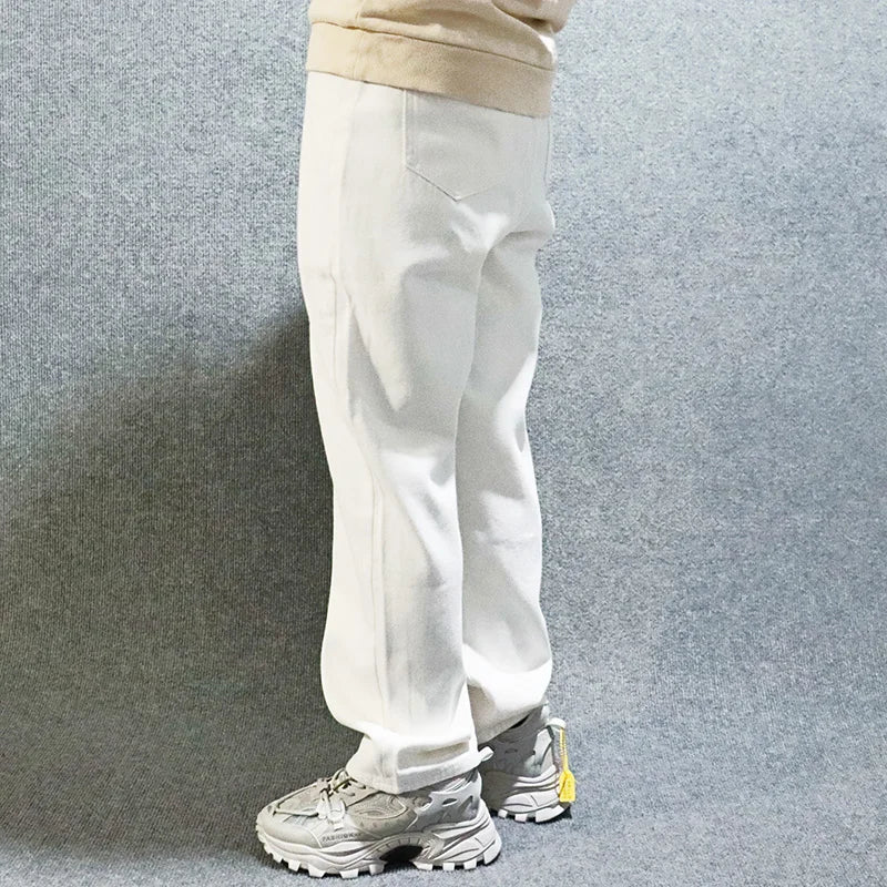 saferido White Jeans baggy pants Denim Trousers Straight Men Jean Pants Hot Baggy Trendyol Streetwear joggers Casual Denim Korean Fashion