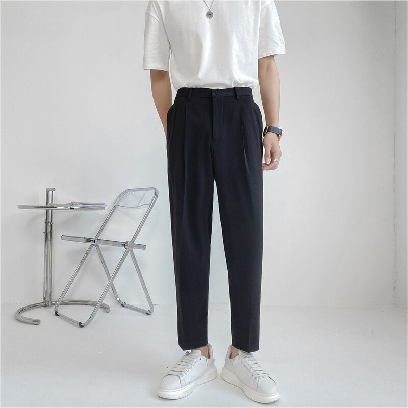 Summer Multi-color Suit Pants Men's Fashion Business Society Mens Dress Pants Korean Loose Straight Casual Pants Men Trousers