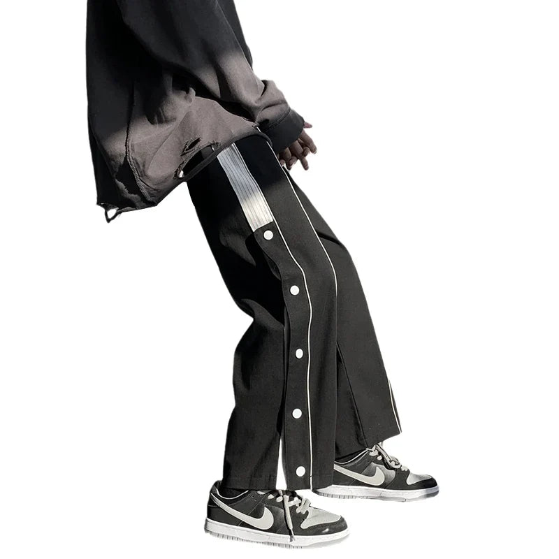 saferido pants men's basketball pants loose straight wide leg pants summer thin Korean fashion casual pants sports pants sweatpants