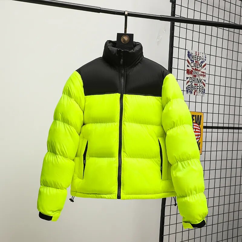 Men Winter Fashion Trendy Parkas Cotton-padded Coats Couple Thickened Short Padded Jacket Casual Stand Collar Warm Men Jacket
