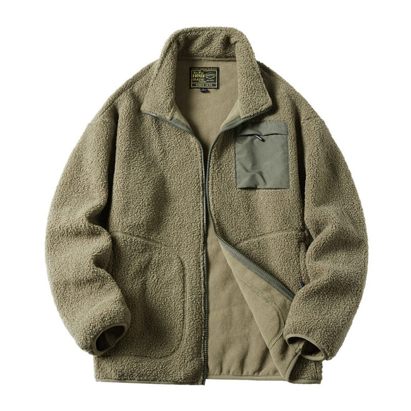 Unisex Lamb Wool Teddy Coat Men Women Cashmere Fleece Jacket Teen Couple Warm Clothing Boy Girls Varsity Techwear Spring