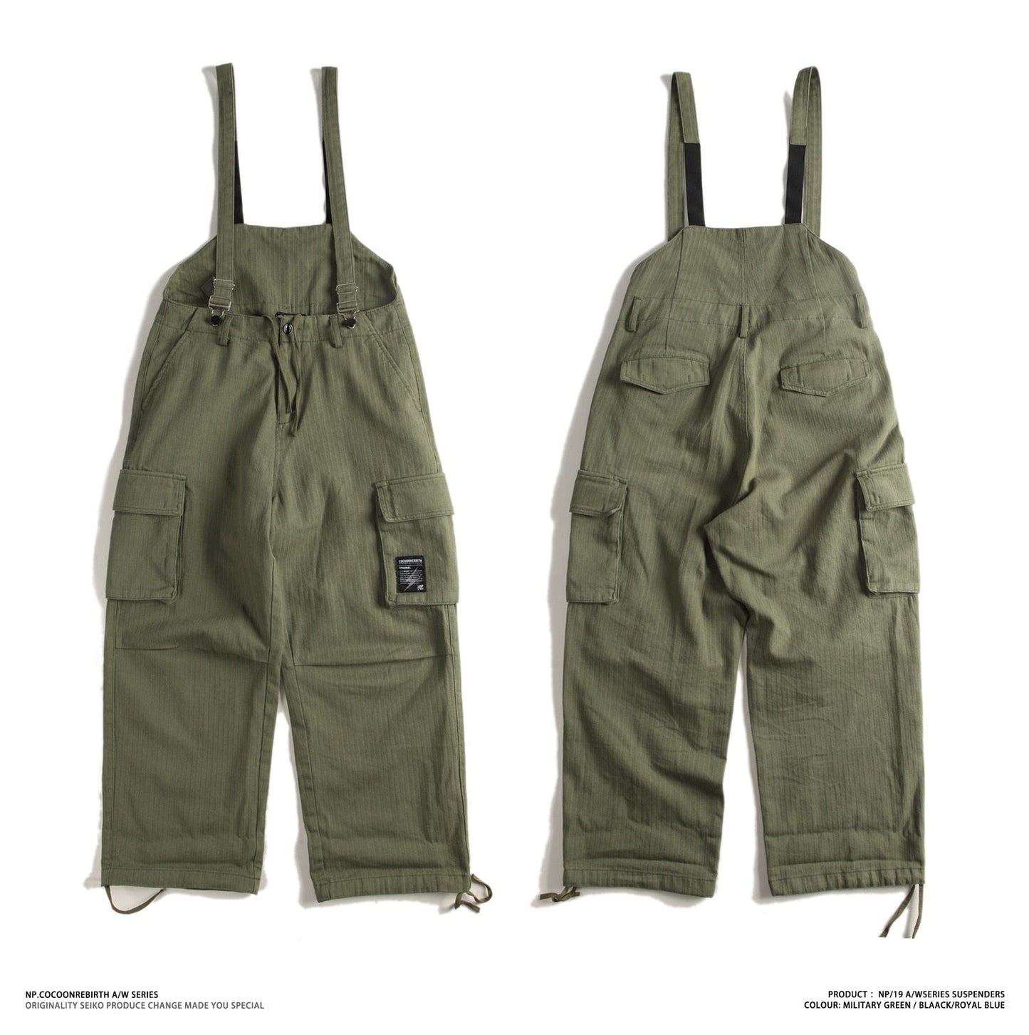 Safari Style! Multi-Pocket Bib Overalls Men Hip Hop Streetwear Cargo Work Pants Coveralls Men's Casual Loose Pant Bib Trousers