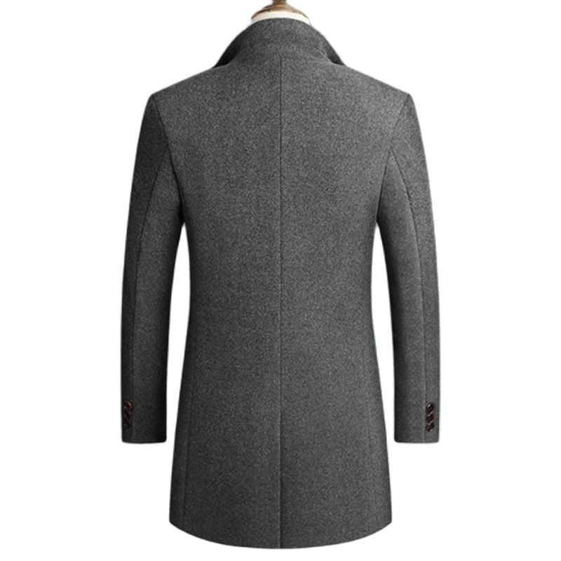 New Autumn Winter Long Overcoat Men Fashion Slim Fit Long Wool Blends Coats Men Solid Business Causal Windbreaker Jackets Men