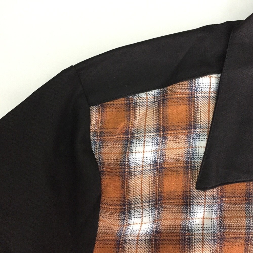 Brand Plaid Shirts Men's Blouse Patchwork Short Sleeve Casual Button Down Shirts Camiseta Retro Hombre Bowling Dress Male Shirts