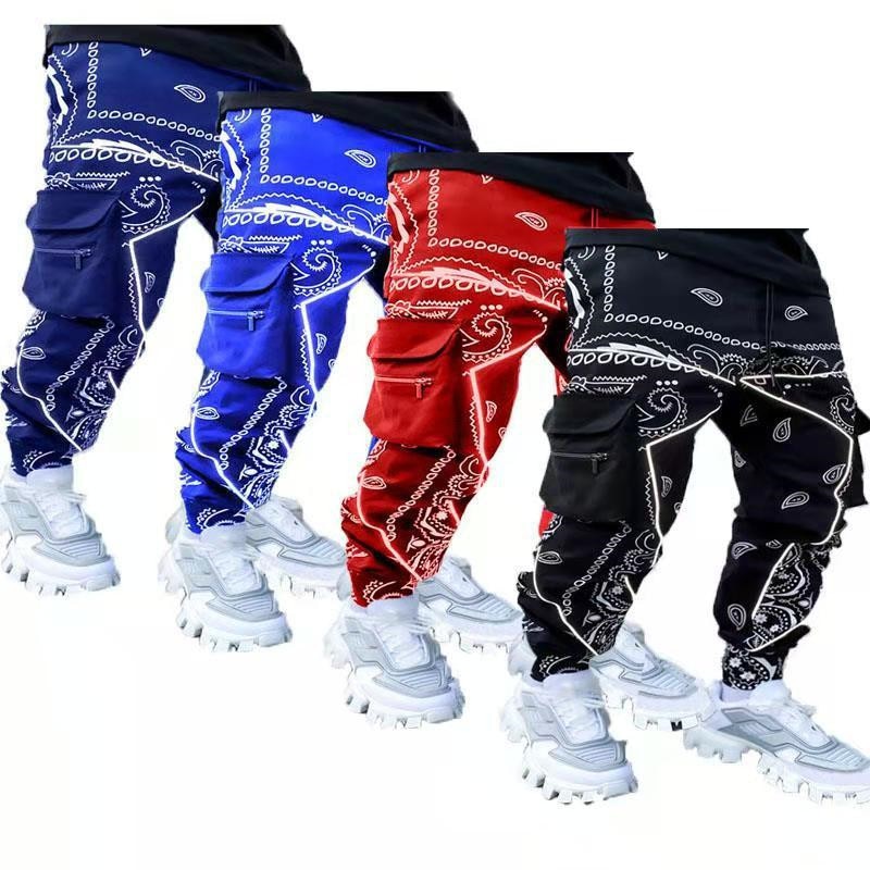 New hot printing cashew spend leisure sports haroun pants men more than Europe and the United States relaxed high street bag