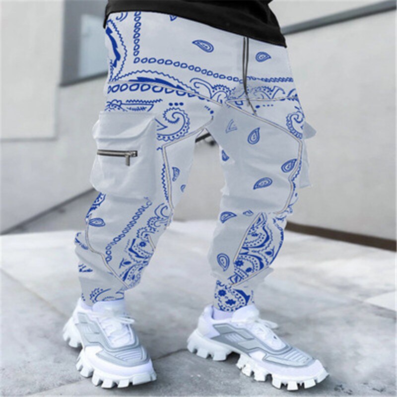New hot printing cashew spend leisure sports haroun pants men more than Europe and the United States relaxed high street bag