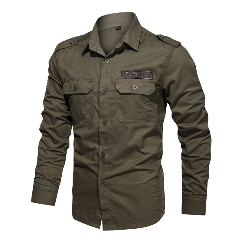 Men Military Shirt Casual High Quality Tactical Shirt Men's Spring Autumn Long sleeve camisa masculina Plus Size 6XL