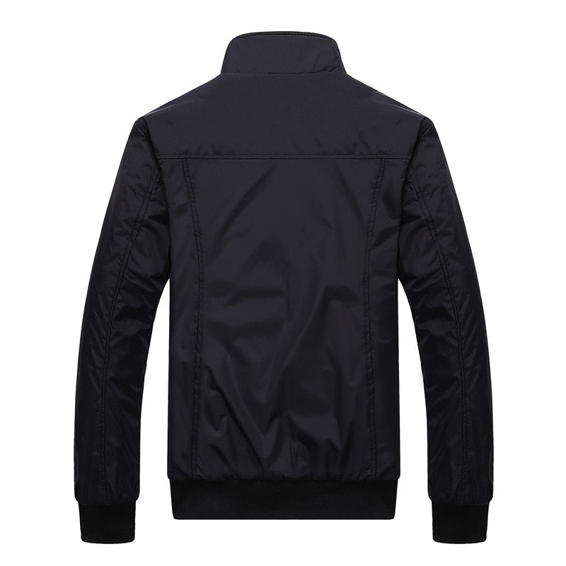 Spring Autumn Men's Bomber Jackets Solid Coats Male Casual Stand Collar Jacket Coat Outerdoor Overcoat Men Clothing M-4Xl