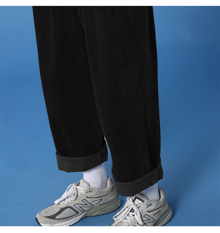 Autumn/winter Corduroy Pants Men's Fashion Casual Pants Men Streetwear Loose Hip-hop Straight Wide-leg Pants Mens Trousers M-3XL