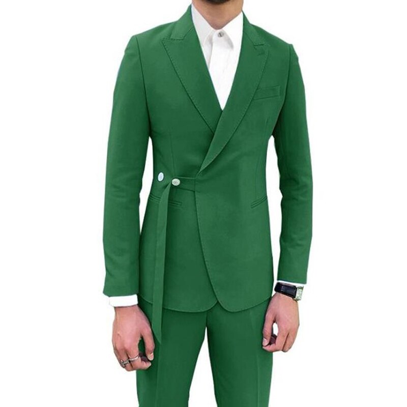 New Style Men Suits White Groom Tuxedos Peak Lapel Groomsmen Wedding Best Man 2 Pieces ( Jacket + Pants + Tie ) D73