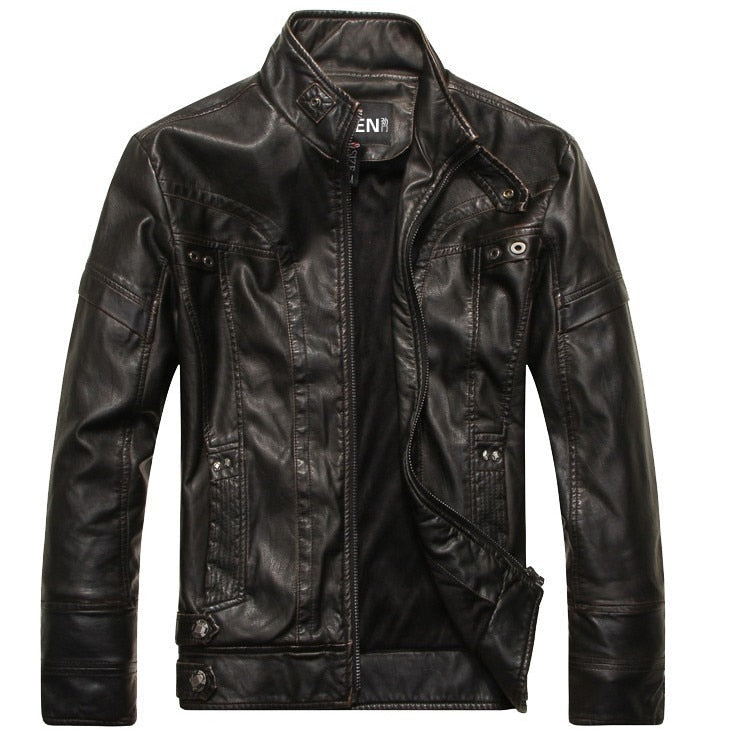 Mens Leather Jackets Autumn Winter Male Classic Motorcycle High Quality PU Leather Jacket Casual Jaqueta De Couro Masculin 5XL