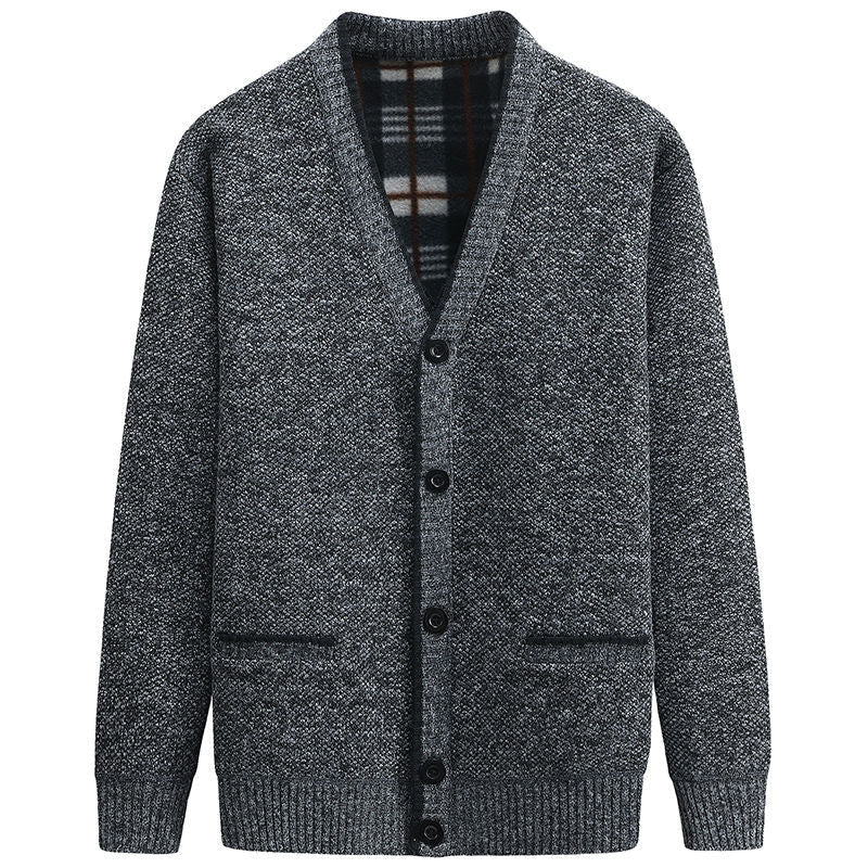 New Cardigan Men Autumn Winter Thick V Neck Knitted Sweater Coats Casual Warm Knitted Cardigan Men Fashion Mens Clothing