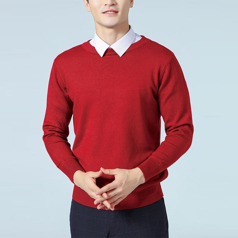Men's Sweaters Cashmere Blend Knitting V-neck Pullovers Hot Sale Spring&Winter Male Wool Knitwear High Quality jumpers Clothes
