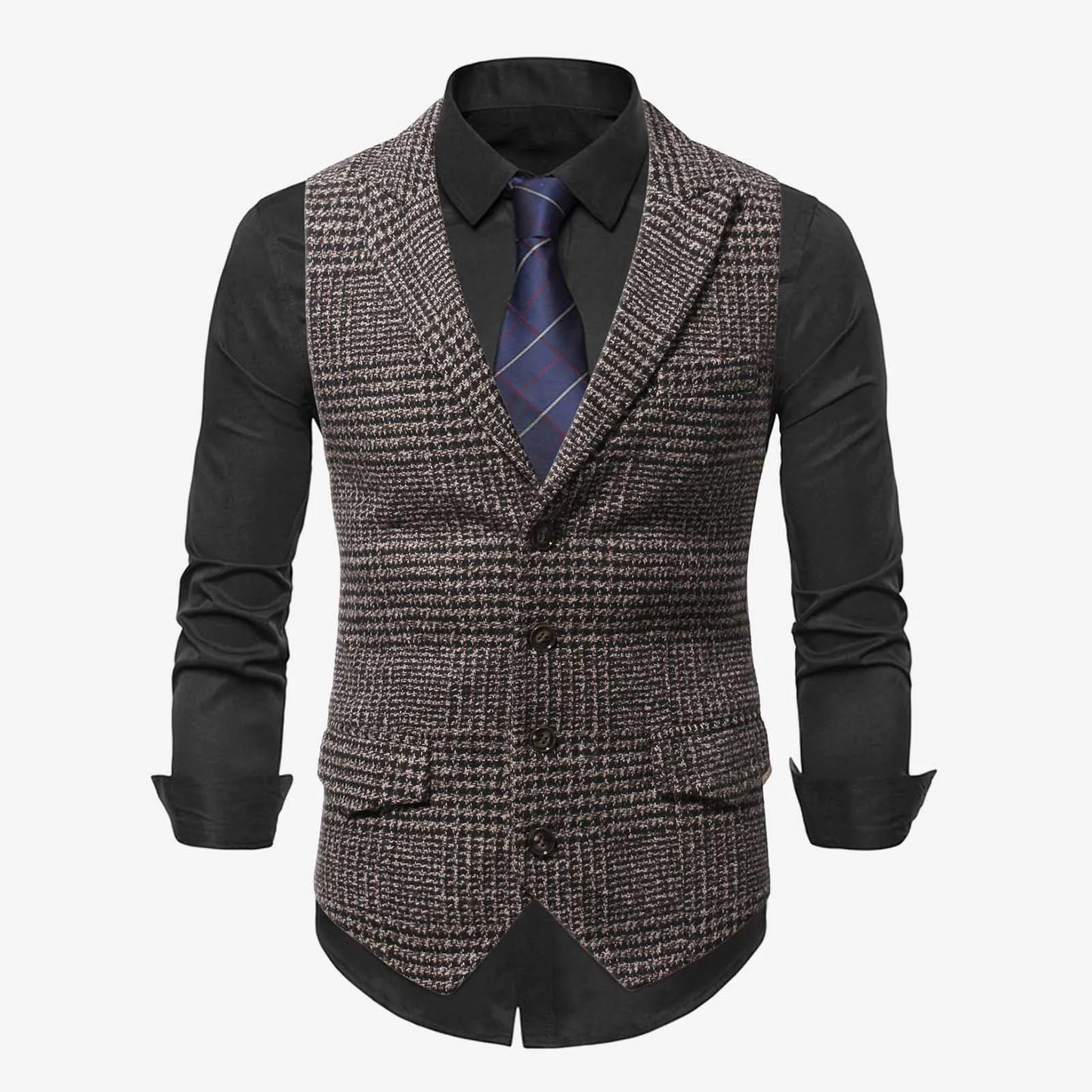 Mens Suit Vest Fashion Slim Fit Thin Plaid Men Waistcoat Tops Business Vest Waistcoat Man England Style Male Casual Suits Vests