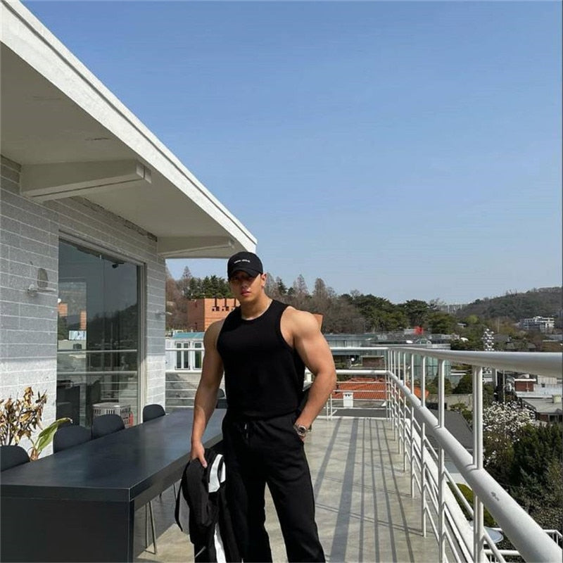 New Brand Bodybuilding Lndividual Design Tank Top Men Gyms-clothing Breathable Fitness Gyms Shirt Muscle Workout Tank Top