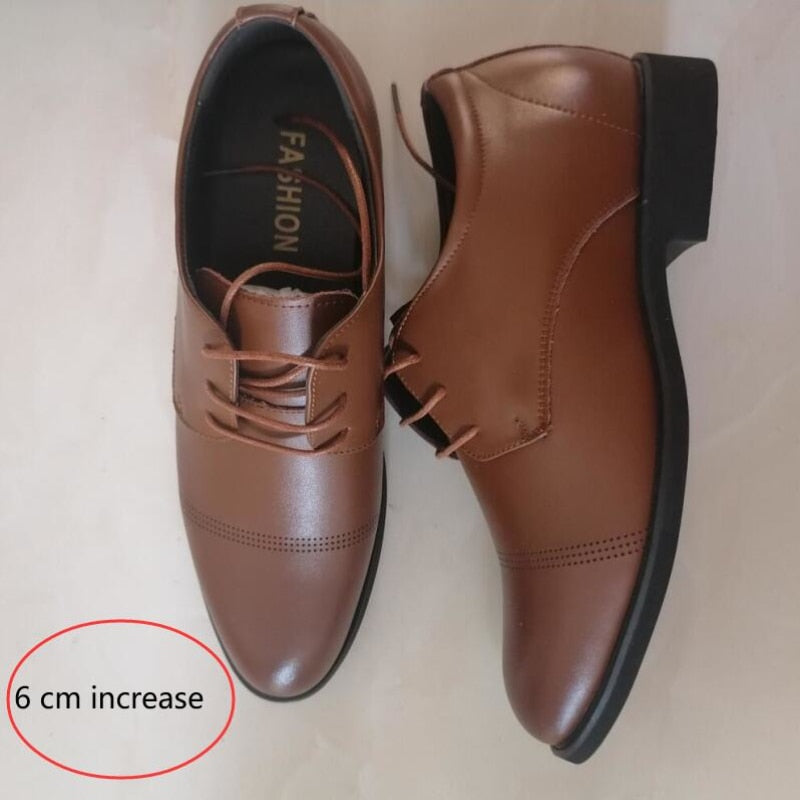 Man Elevator Shoe Taller 6CM Height Increasing For Men Heighten Increased Oxfords