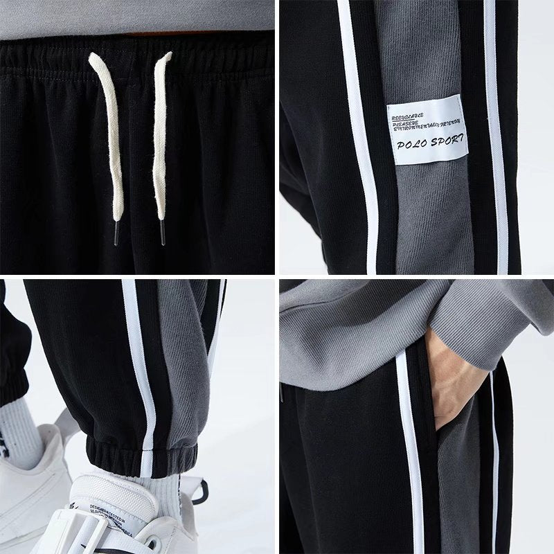 Side Striped Casual Pants Men Oversized Baggy Wide Leg Trousers Elastic Waist Streetwear Joggers Fashion Harajuku Men Pants 5XL