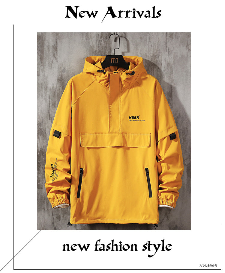 saferido Men Jackets And Coats Loose Streetwear Casual Outwear Coats Hip Hop Men's Windbreaker Overcoat