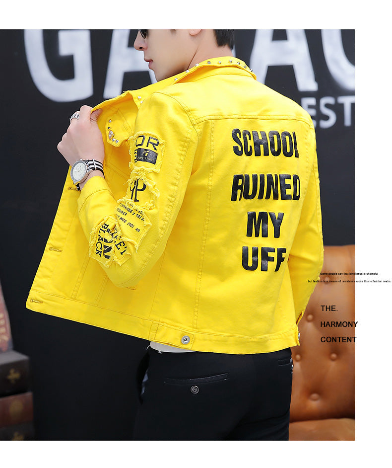 saferido Spring And Autumn Jeans Coat Men's Korean-style Fashion Students Handsome Versatile Jacket MEN'S Wear Summer New Style Cowb