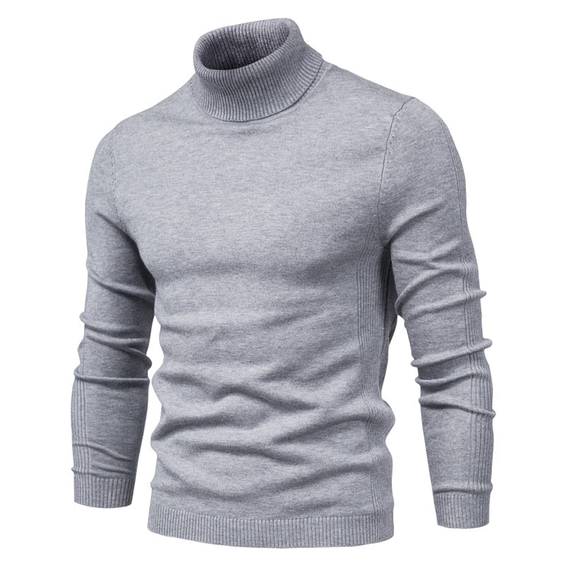 10 Color Winter Men's Turtleneck Sweaters Warm Black Slim Knitted Pullovers Men Solid Color Casual Sweaters Male Autumn Knitwear