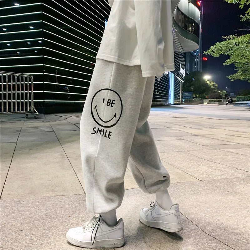 saferido New hiphop pants in spring and autumn, men's and Korean fashion, loose wide leg drawstring leggings, leisure sports pants