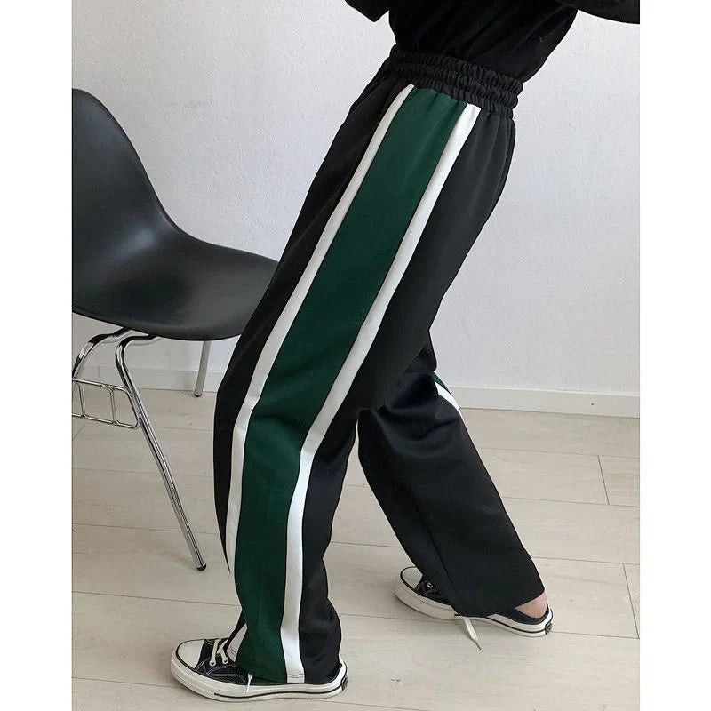 saferido Korean Style Men's Loose Straight Casual Pants Hip Hop Style Joggers Sweatpants Streetwear Pantalon Homme Trousers M-2XL