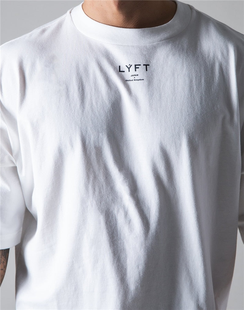 New Men's Cotton Black Short Sleeve Gym Fitness Oversized T-Shirt Summer Fashion Loose Casual Men's Shirt Sports Short Sleeve